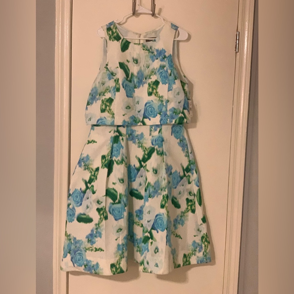 NWT Floral Jaquard Fit&Flare Midi Dress with Pockets | Winter vcay dress |Sz 16 - Picture 4 of 10